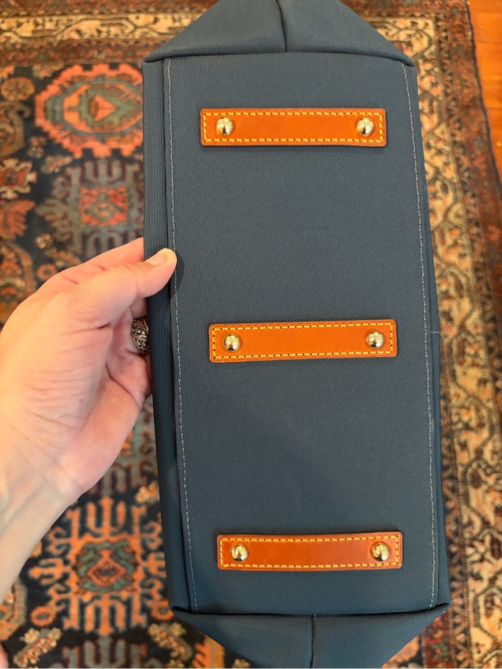 Dooney & Bourke Navy Nylon Satchel - Picture 8 of 8